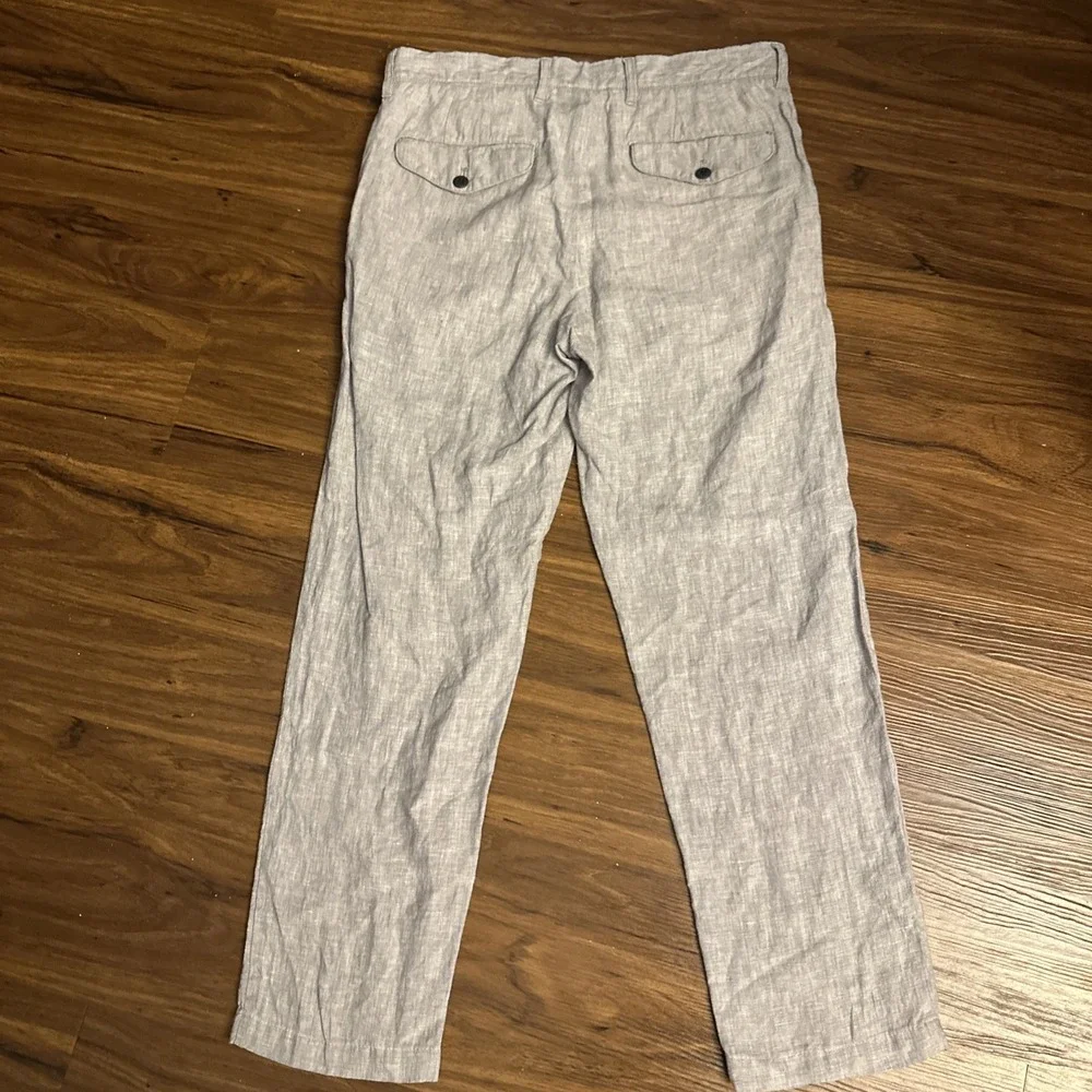 J Crew Mens Classic Fit 100% Linen Trouser Pants Gray 29x32 (30x27) CA092